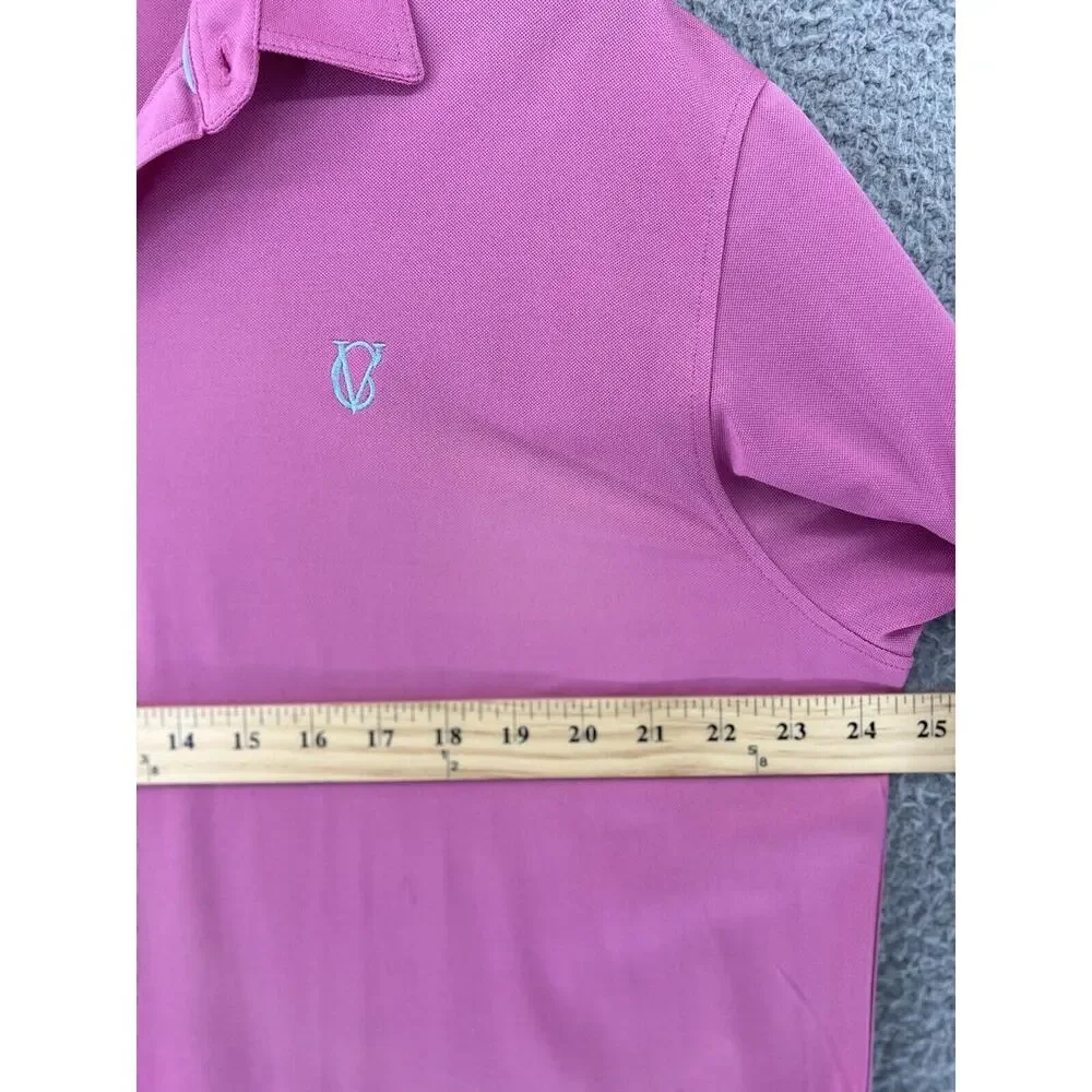 Johnnie O Polo Short Sleeve Golf Beach Surf Salmon Pink Stretch‎ Mens XL Logo